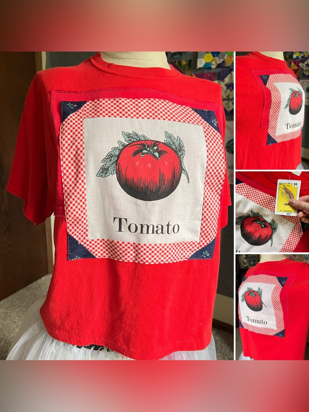Quilty Tee Shirt - Red Tomato
